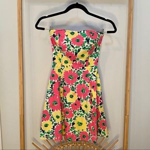 Lilly Pulitzer Floral Ladybug Dress Strapless